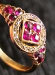 Stunning Antique 18ct Gold Ruby and Diamond Ring