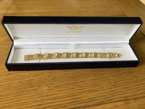 Antique Silver Cameo Filigree Bracelet 18.5cm