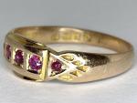 Victorian 15ct Gold Ruby Half Eternity Ring