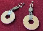 Large Vintage Vauxhall Glass Pendant Earrings