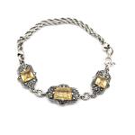 Vintage Art Deco Silver Gemstone Bracelet