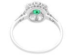 1925 Platinum Ring with Emerald and Diamond