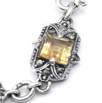 Vintage Art Deco Silver Gemstone Bracelet