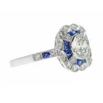 Art Deco 1.50Ct Diamond Engagement Ring in White Gold