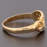 18ct Yellow Gold Sapphire and Diamond Cluster Ring