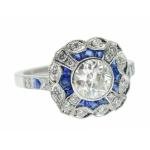 Art Deco 1.50Ct Diamond Engagement Ring in White Gold