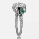 Art Deco 14K White Gold Diamond Engagement Ring