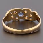 18ct Yellow Gold Sapphire and Diamond Cluster Ring