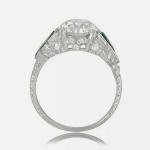 Art Deco 14K White Gold Diamond Engagement Ring