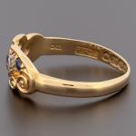 18ct Yellow Gold Sapphire and Diamond Cluster Ring