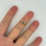 18ct Yellow Gold Sapphire and Diamond Cluster Ring