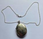 Stunning Vintage English Silver Locket with Chain