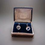 Art Deco Gold Screwback Paste Solitaire Earrings