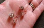 Art Deco Gold Screwback Paste Solitaire Earrings