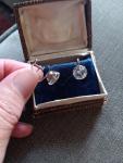 Art Deco Gold Screwback Paste Solitaire Earrings