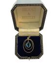 Edwardian 2ct Blue Paste Stone Lavalier Pendant