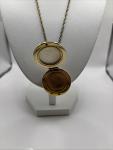 Vintage Enamel Picture Locket in Guilloche Finish