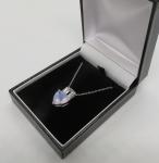 Vintage Art Deco Sterling Silver Quartz Pendant Necklace