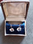 Art Deco Gold Screwback Paste Solitaire Earrings