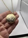 Vintage Enamel Picture Locket in Guilloche Finish