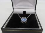 Vintage Art Deco Sterling Silver Quartz Pendant Necklace