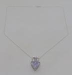 Vintage Art Deco Sterling Silver Quartz Pendant Necklace
