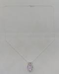 Vintage Art Deco Sterling Silver Quartz Pendant Necklace