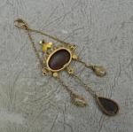 Stunning Edwardian Rose Gold Opal Ruby Lavalier Pendant