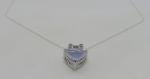 Vintage Art Deco Sterling Silver Quartz Pendant Necklace