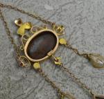 Stunning Edwardian Rose Gold Opal Ruby Lavalier Pendant