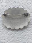 Vintage Sterling Silver Floral Etched Brooch