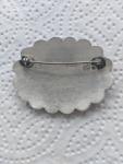 Vintage Sterling Silver Floral Etched Brooch