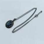 Art Deco Sterling Silver Hematite Marcasite Pendant