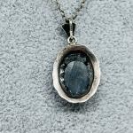Art Deco Sterling Silver Hematite Marcasite Pendant