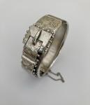 Victorian Sterling Silver Hinged Buckle Bangle