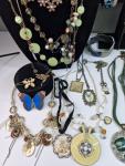 Whimsical Art Nouveau Butterfly Necklace Set
