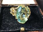 Blue Topaz Vintage Ring in 14K Gold Plating