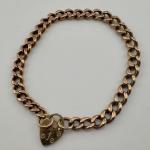 9ct Rose Gold Antique Curb Bracelet, 7 in