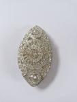 Large Vintage Art Deco Silver Tone Diamante Brooch
