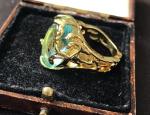 Blue Topaz Vintage Ring in 14K Gold Plating