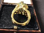 Blue Topaz Vintage Ring in 14K Gold Plating