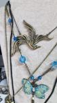 Whimsical Art Nouveau Butterfly Necklace Set
