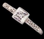 Art Deco Platinum and Gold Diamond Ring