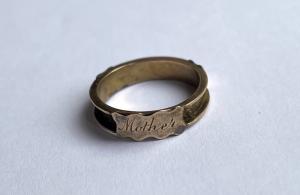 Victorian Gold Mourning Ring With 'Mother' Inscription