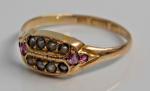 Victorian 15ct Gold Ruby and Pearl Ring