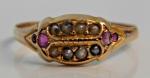 Victorian 15ct Gold Ruby and Pearl Ring