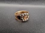 15ct Gold Antique Hair Seed Pearl Ring 1819