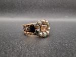 15ct Gold Antique Hair Seed Pearl Ring 1819