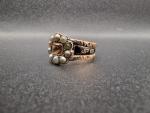 15ct Gold Antique Hair Seed Pearl Ring 1819