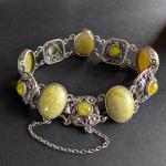 Connemara Marble Sterling Silver Antique Bracelet